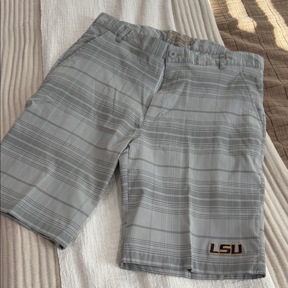 LSU 🐯 Gray Plaid Men's Shorts
